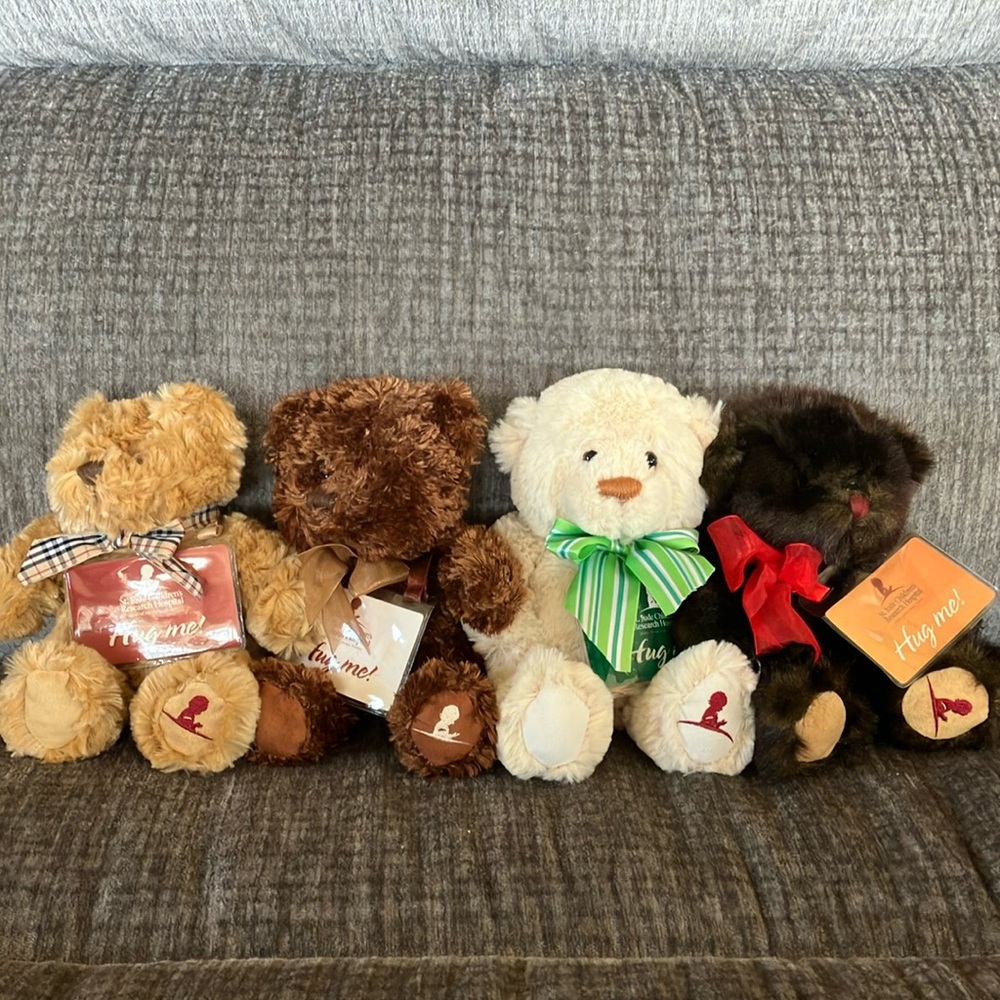 BUNDLE OF 4 TEDDY BEAR PLUSHIES FROM ST.JUDE